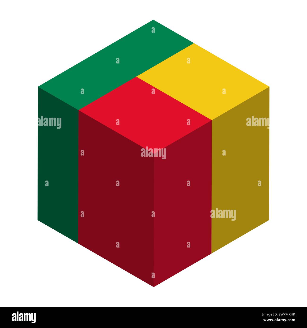 Benin flag - isometric 3D cube isolated on white background. Vector ...