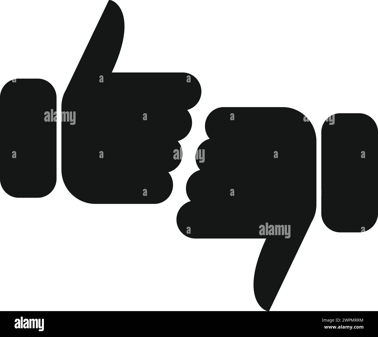 Thumb up and down icon simple vector. Reason solution. Factual plan ...