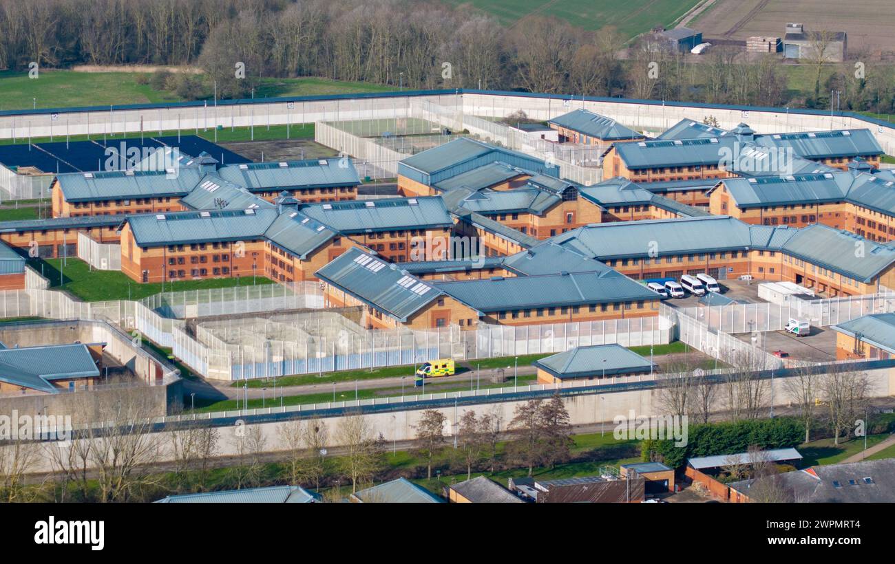 Picture supplied by Bav Media  07976 880732.    Picture dated March 8th shows HM Prison Whitemoor is a Category A men's prison near March, Cambridgesh Stock Photo