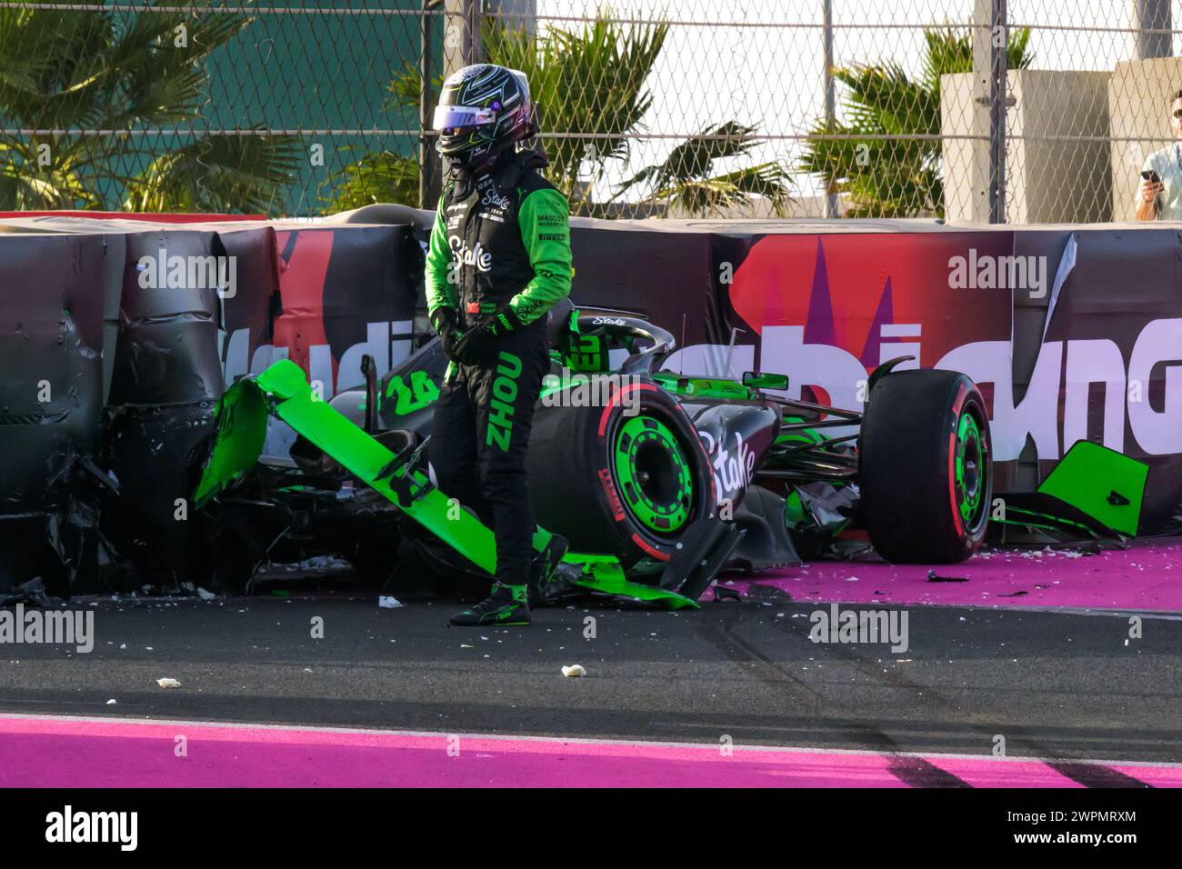 Jeddah, Saudi Arabia. 8th March 2024. Zhou Guanyu of Stake F1 Team Kick
