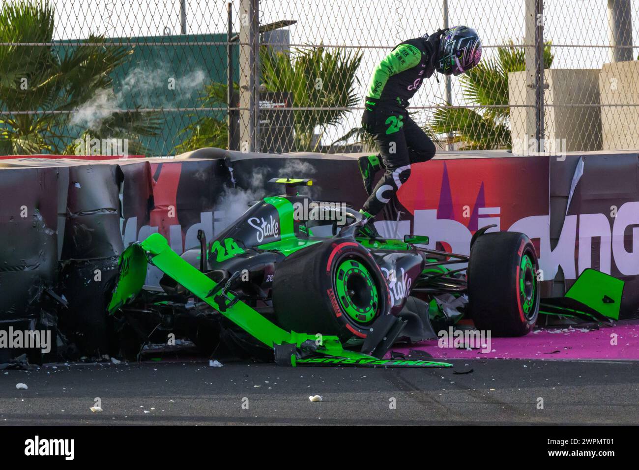 Jeddah, Saudi Arabia. 8th March 2024. Zhou Guanyu of Stake F1 Team Kick