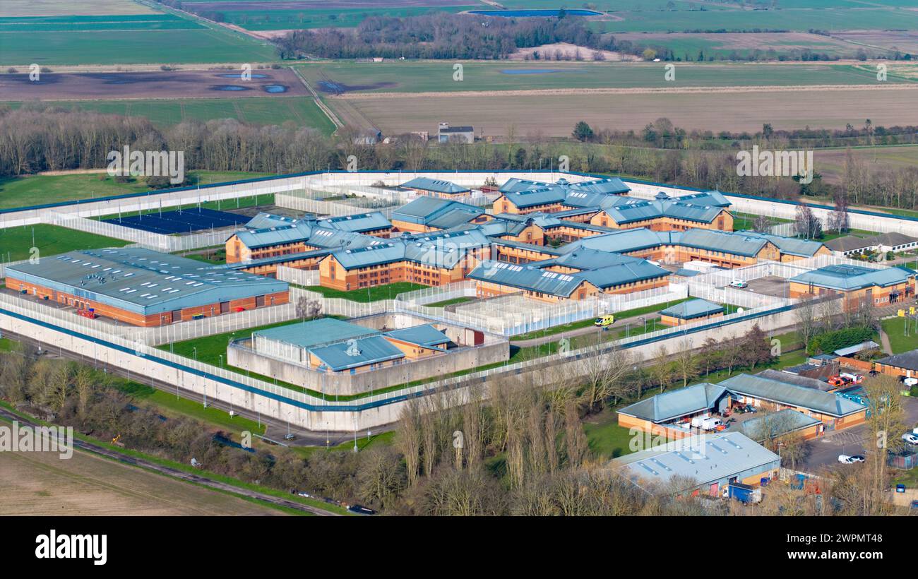 Picture supplied by Bav Media  07976 880732.    Picture dated March 8th shows HM Prison Whitemoor is a Category A men's prison near March, Cambridgesh Stock Photo