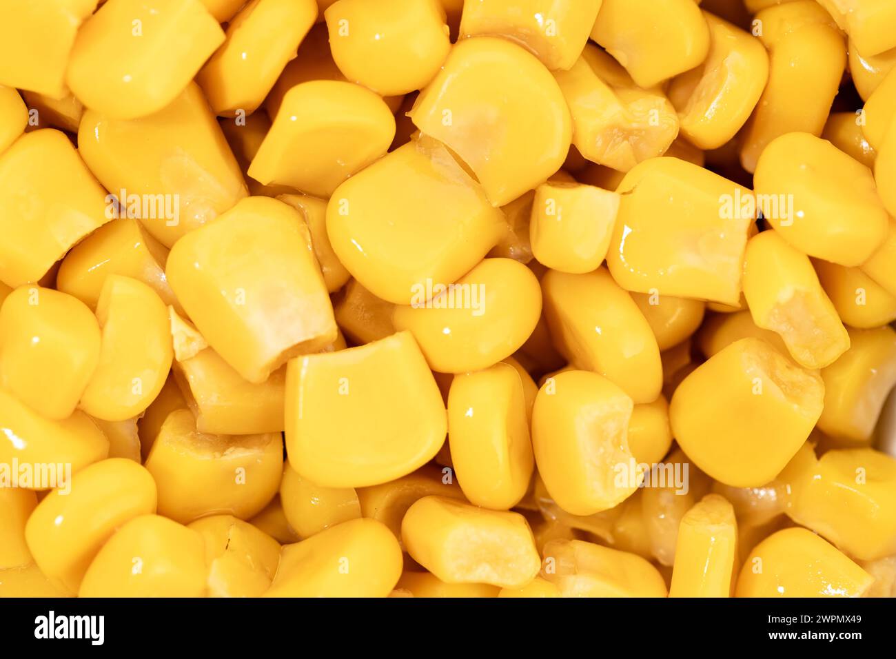 Sweet corn kernels abstract background. Full frame Stock Photo