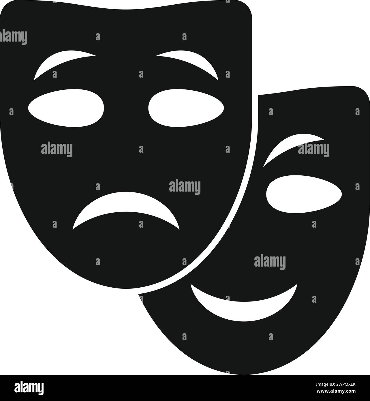 Theater mask icon simple vector. Mental busy coping skills. Advice help ...