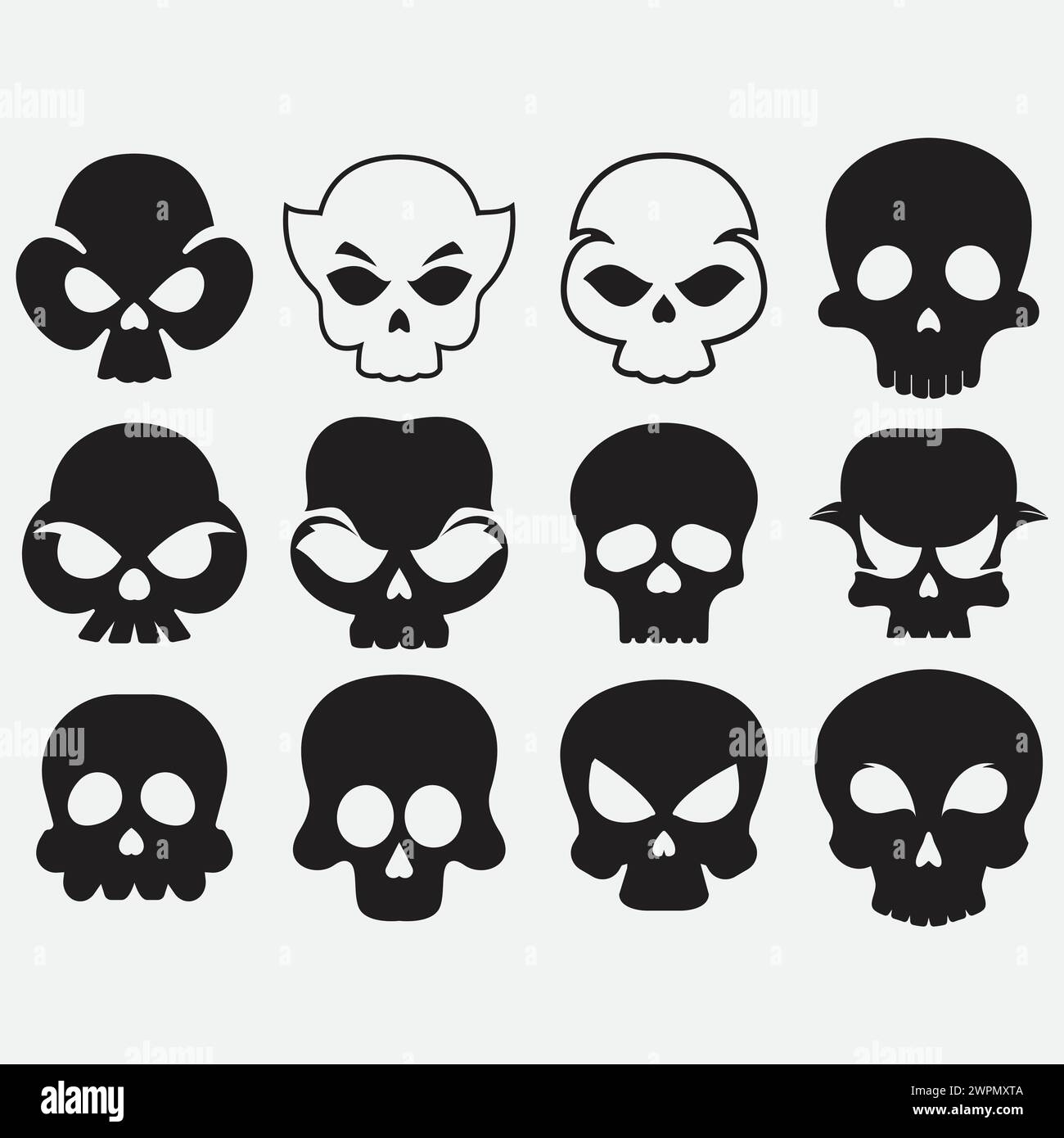 collection of skull head vector logos Stock Vector Image & Art - Alamy