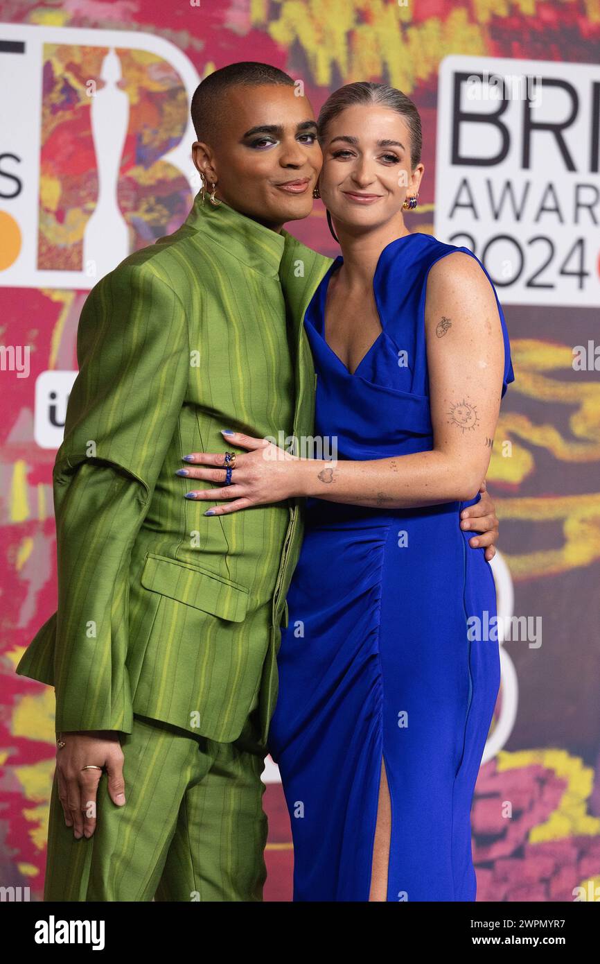 London, UK. March 2nd, 2024.   (EDITORIAL USE ONLY. NO PUBLICATIONS DEVOTED EXCLUSIVELY TO THE ARTIST) Layton Williams and Harriet Rose attend the BRIT Awards 2024 at The O2 Arena on March 02, 2024 in London, England. Credit: S.A.M./Alamy Live News Stock Photo