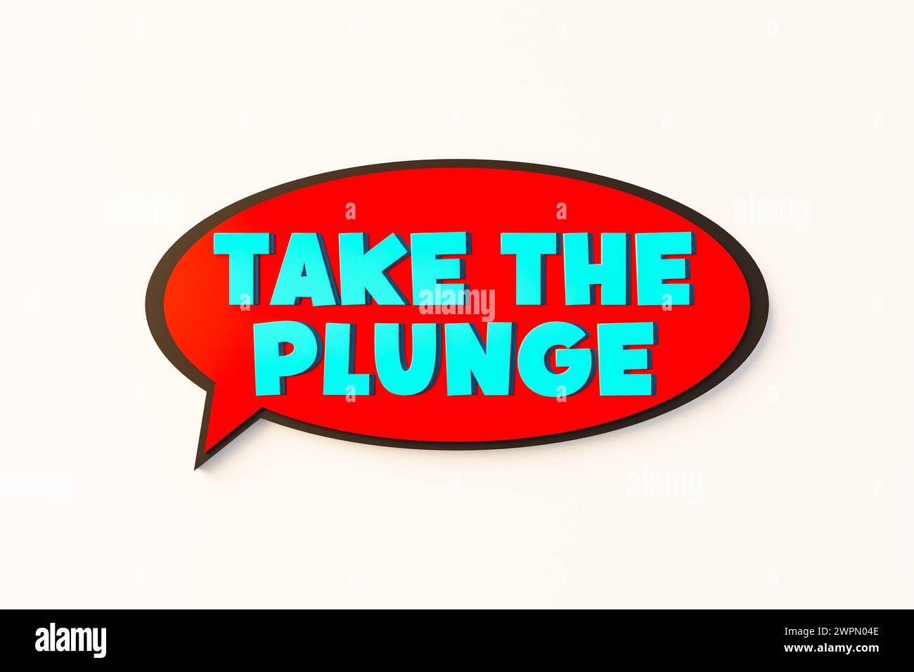 Take the plunge, cartoon speech bubble. Take the plunge, cartoon speech bubble. Colored online chat bubble, comic style. Motivation, encouragement, in Stock Photo