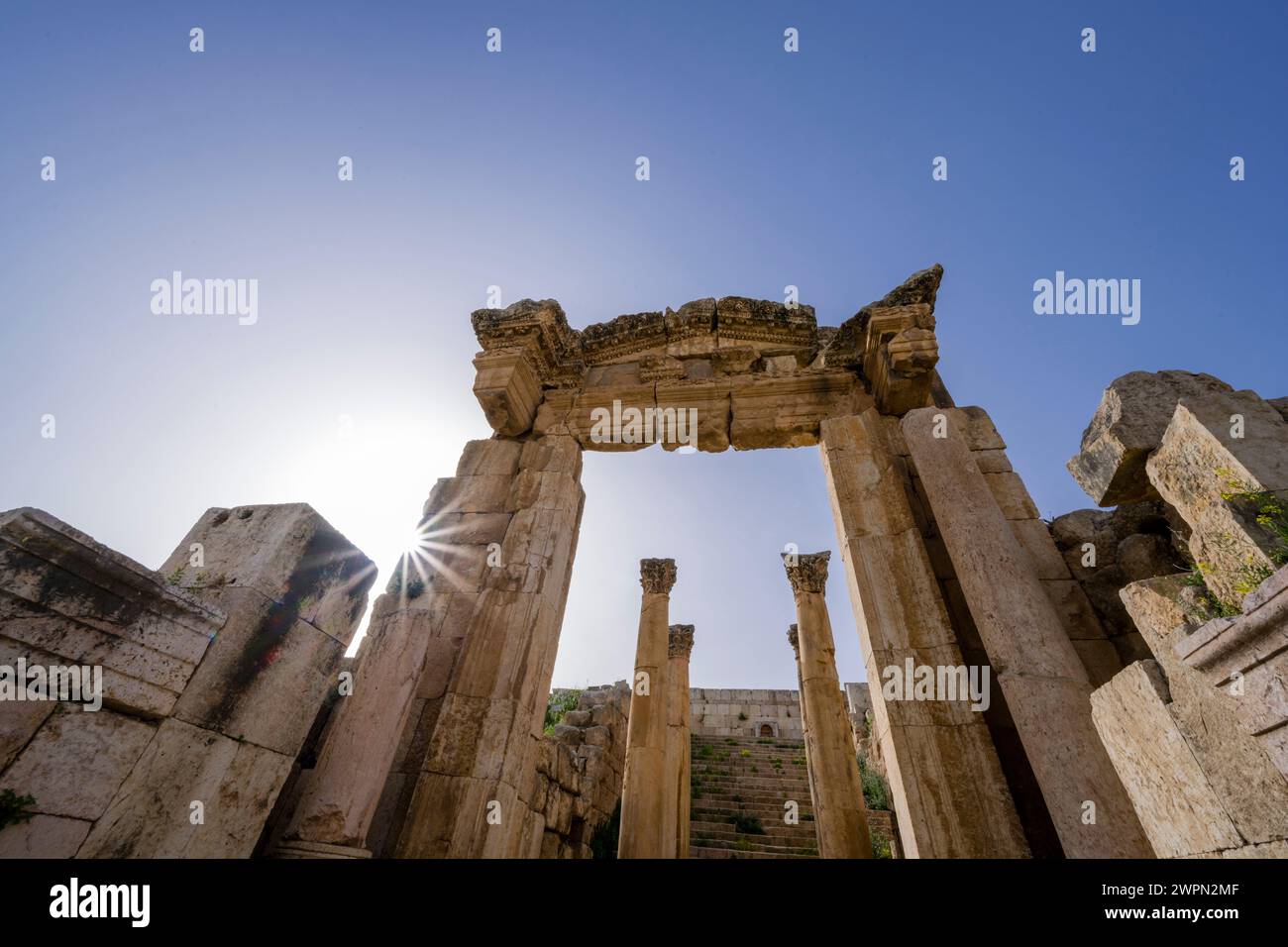 The ancient Roman city of Gerasa, Jerash in Jordan, Asia Stock Photo ...