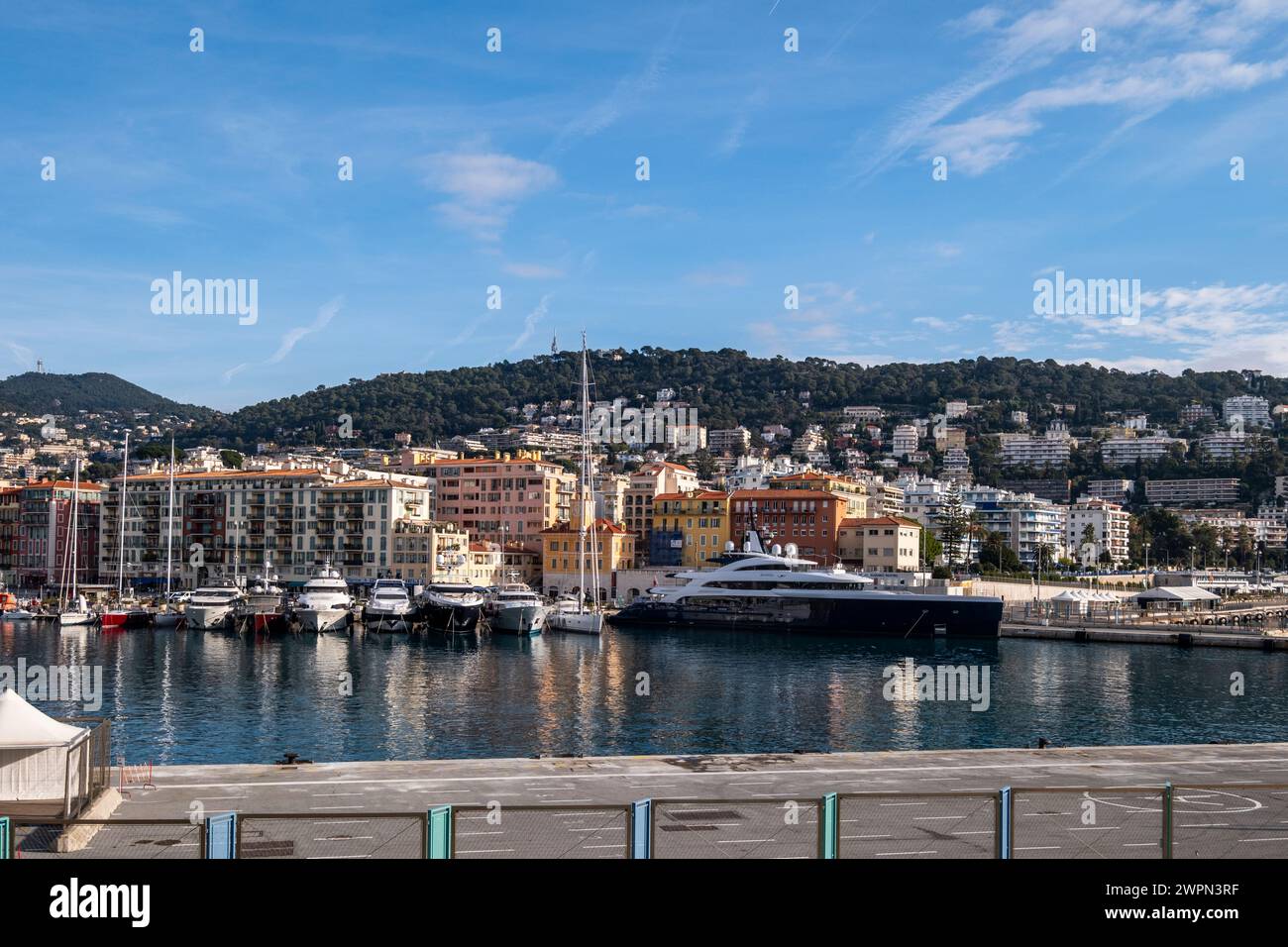 Nice marina, Port Lympia, Nice in winter, South of France, Cote d'Azur, France, Europe Stock Photo