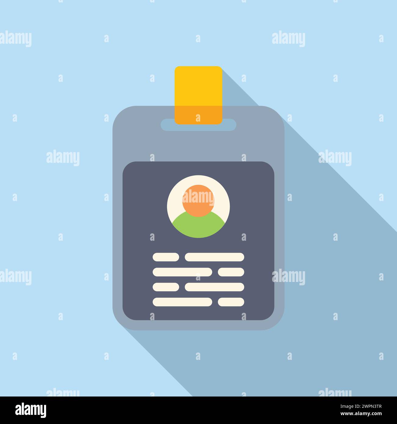 Id card form icon flat vector. New member registration. Company ...