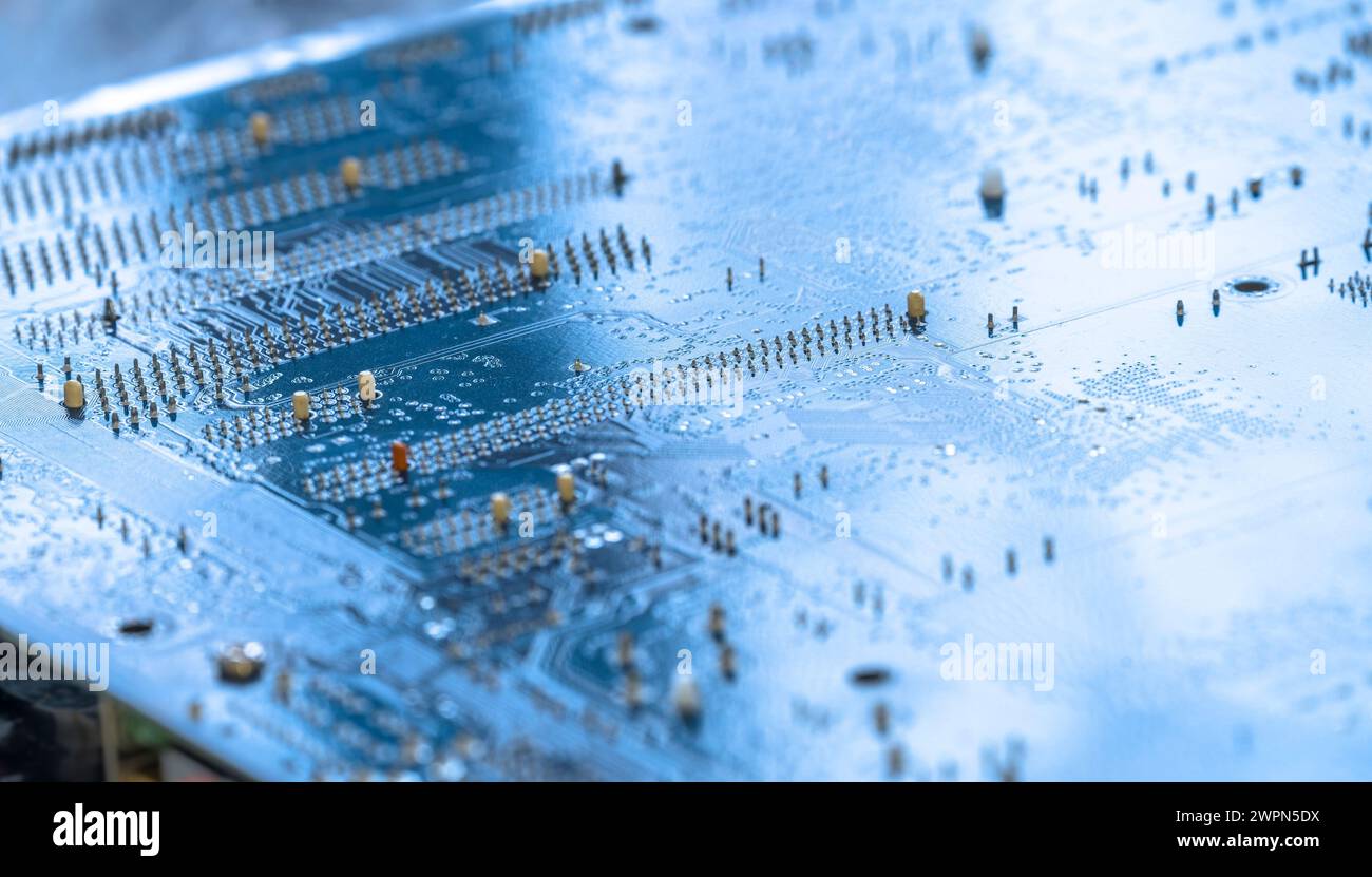 Studio, back of a mainboard Stock Photo