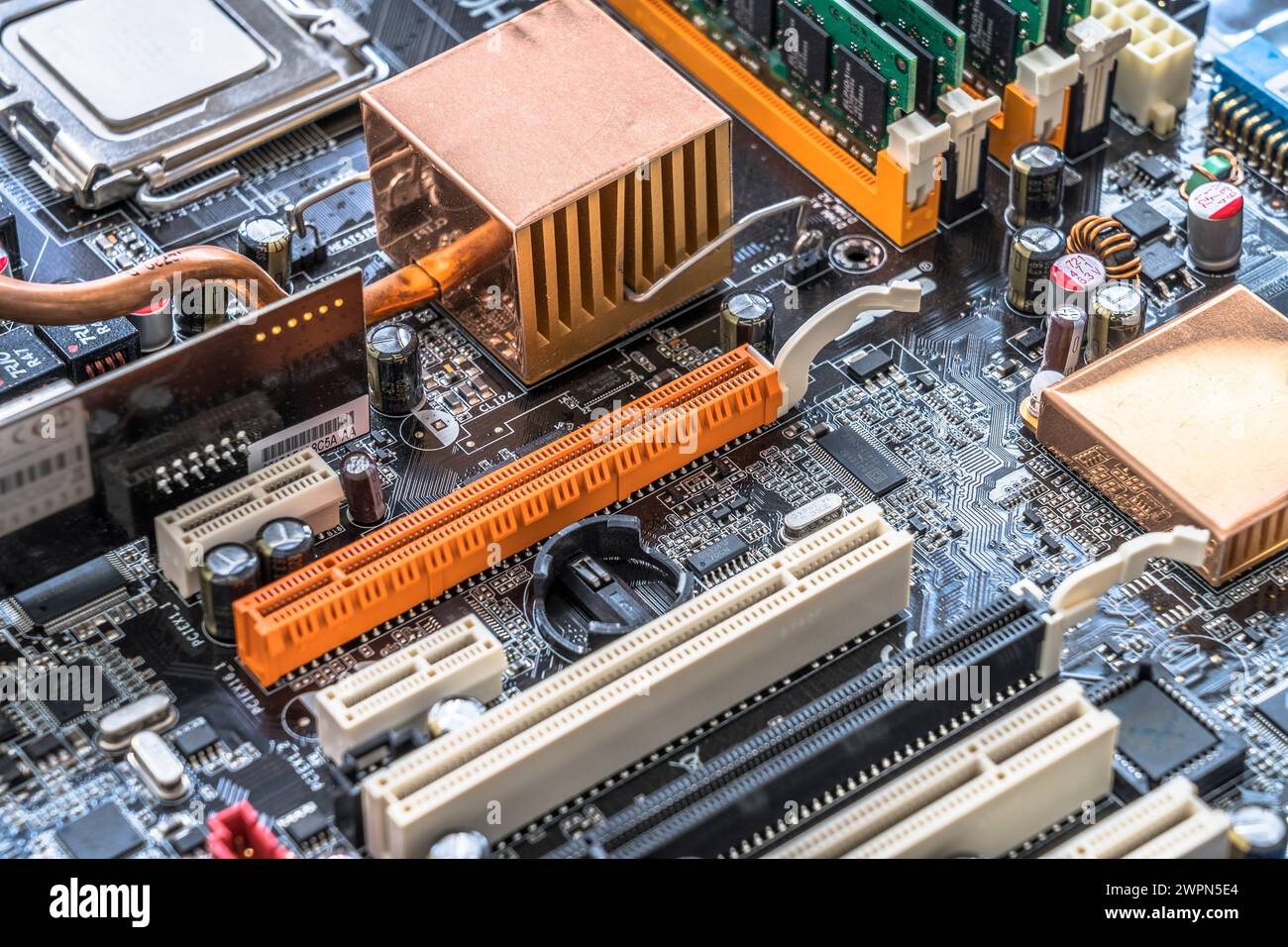 Studio, mainboard with microchips Stock Photo