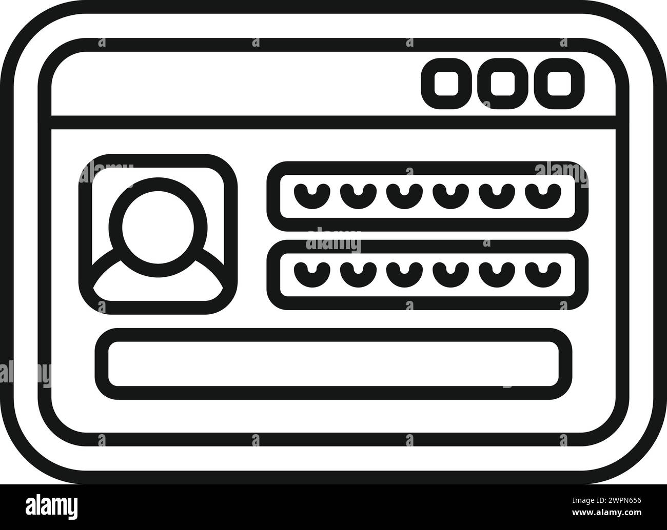 New login device icon outline vector. Form register sign. Digital step ...