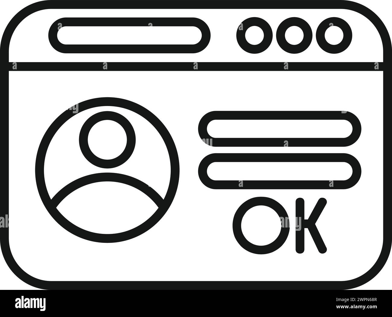 Verify login user icon outline vector. Online registration web. Form id ...