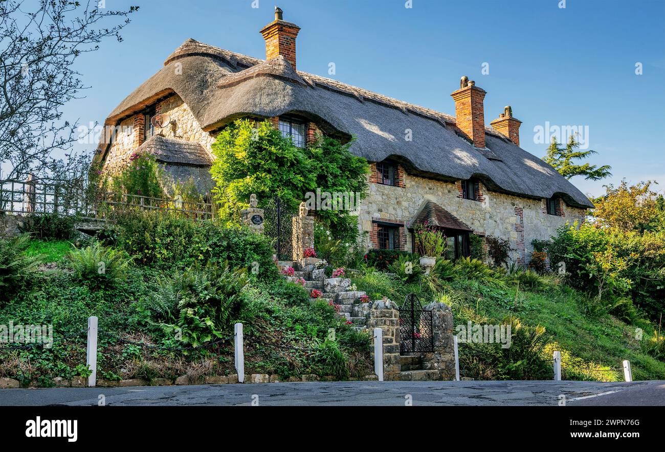 Thatched country house, Godshill, Isle of Wight, Hampshire, Great Britain, England Stock Photo