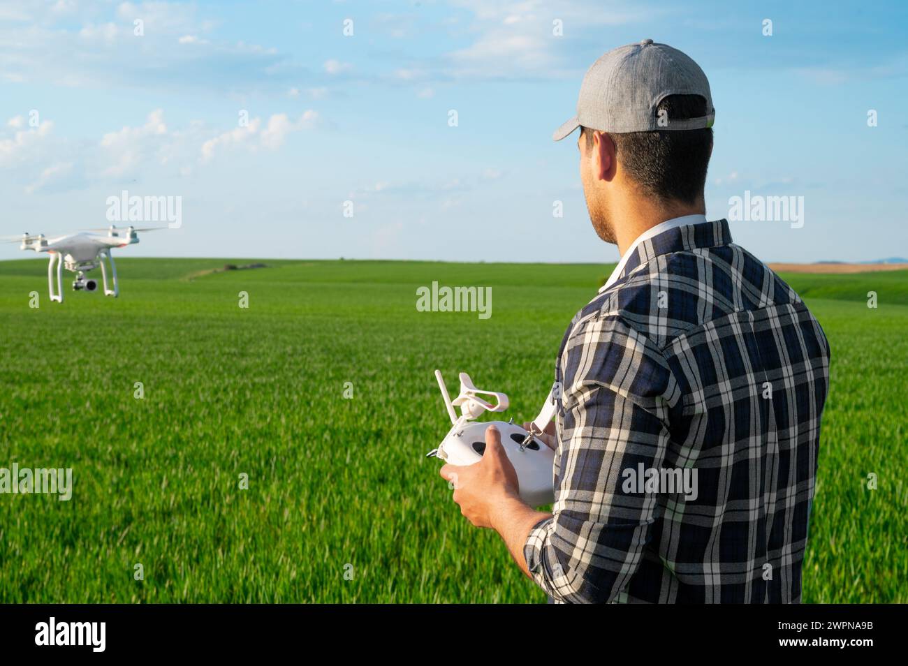 Flying over field young wheat hi-res stock photography and images - Alamy