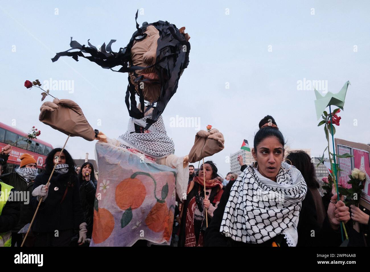 London, UK. 8 Mar 2024. Demonstration in solidarity with the women of