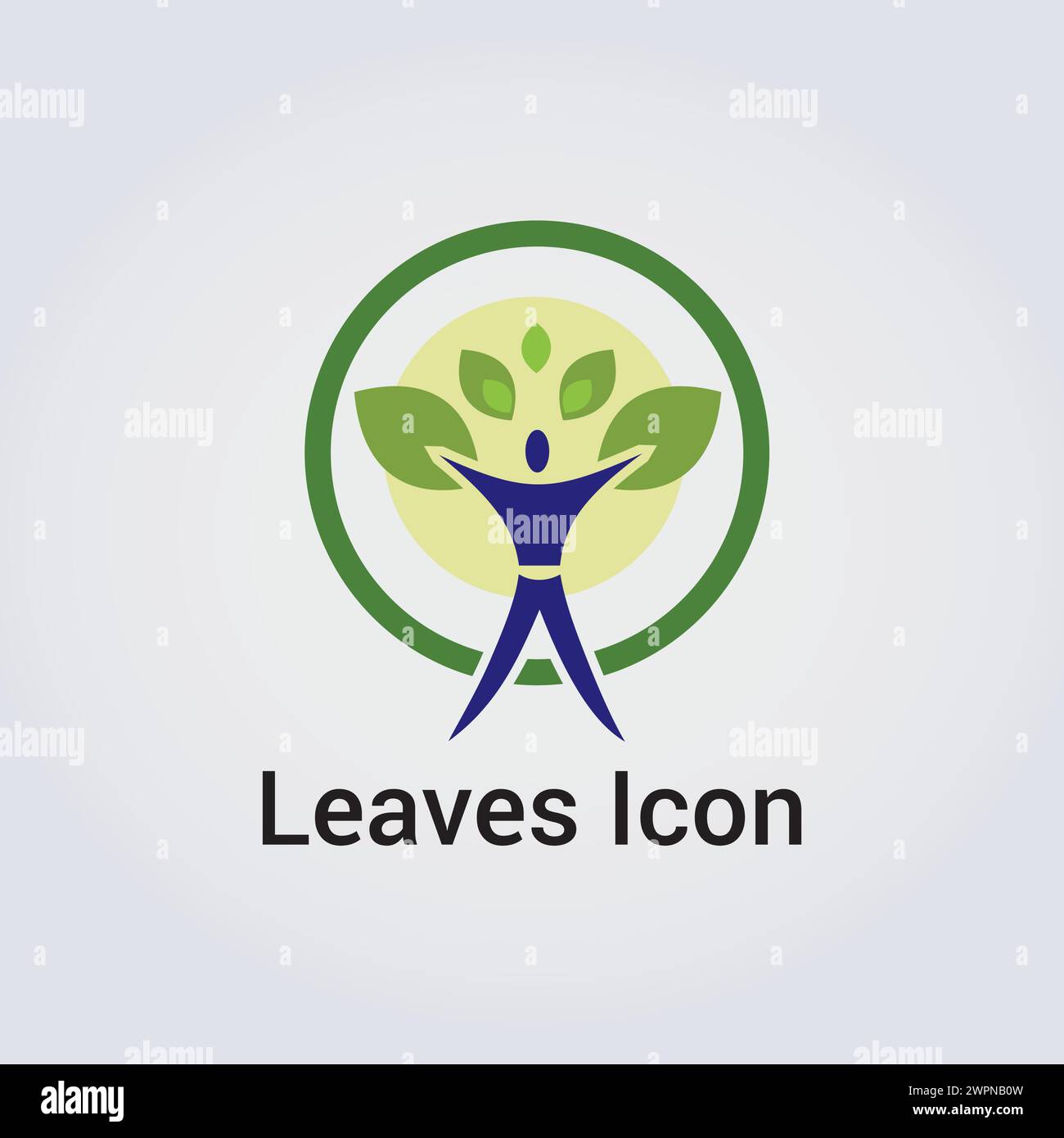 Icon Nature Foliage, Leaves and Environment Design Blue Green Colors ...