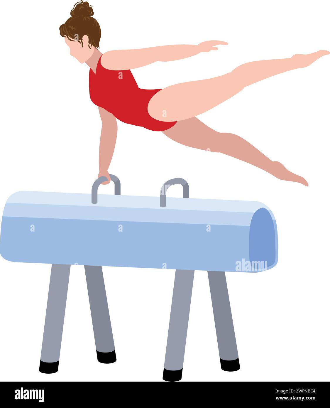 Gymnastic horse icon cartoon vector. Female training indoor. Acrobat school Stock Vector
