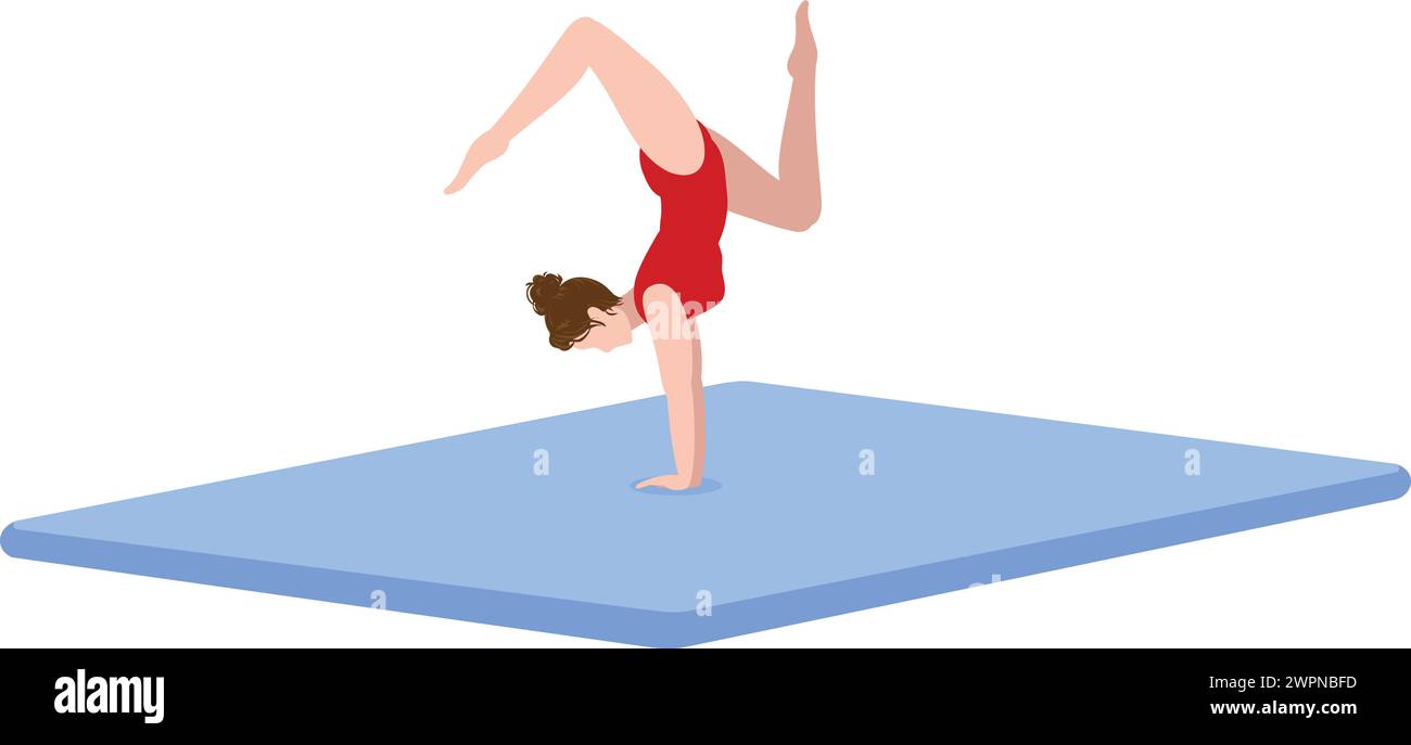 Hard gymnastic exercise icon cartoon vector. Sport acrobat. Fitness center Stock Vector