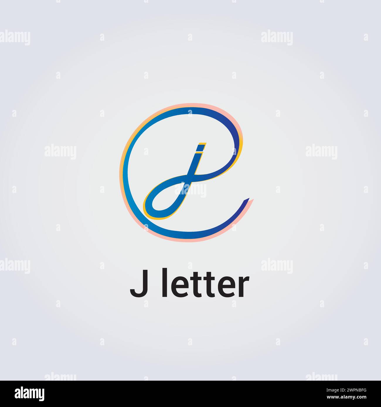 J Letter Icon Design Single Isolated Logo Design Brand Corporate Identity Various Colors Editable Template Vector Monogram Emblem Illustration Brand Stock Vector