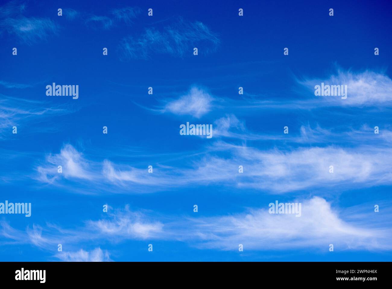 Beautiful blue sky with white clouds, natural background Stock Photo