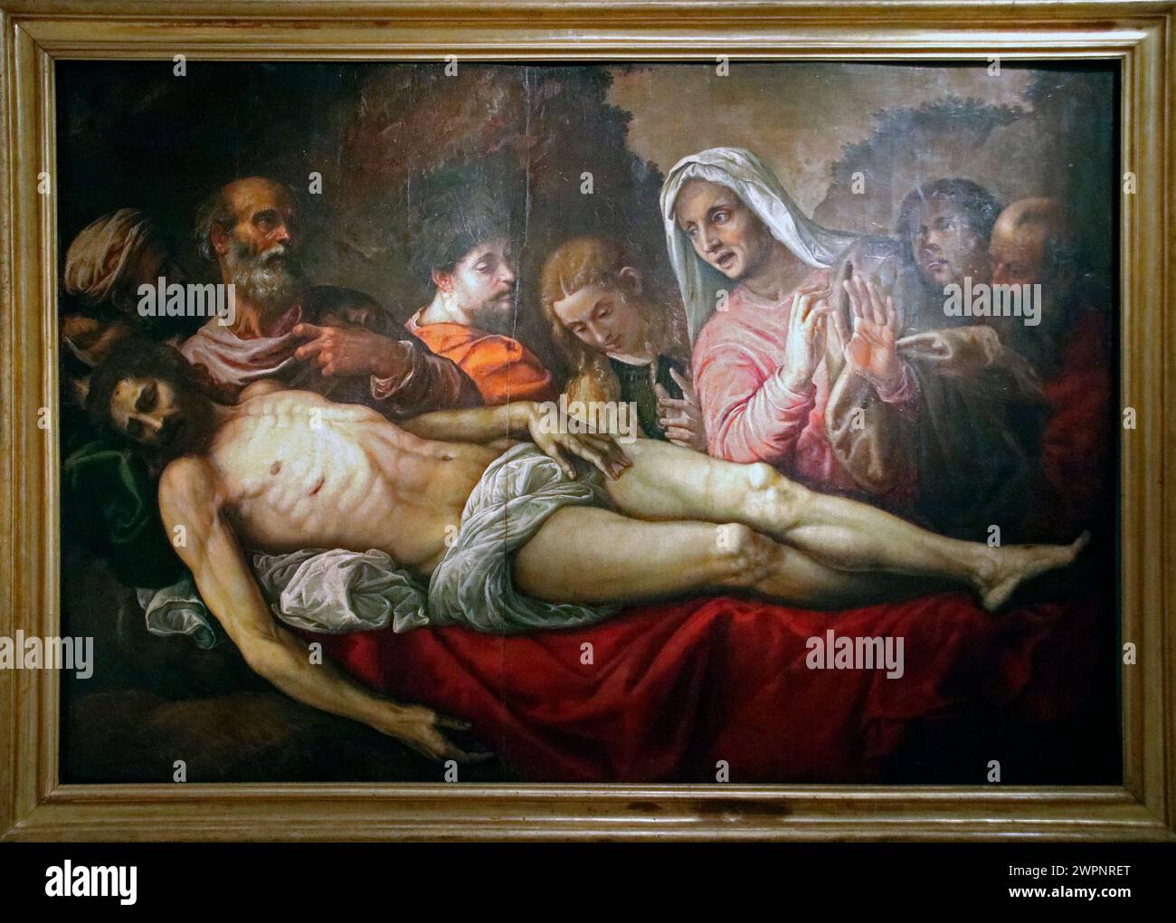 Italy Emilia Romagna Bologna - National Art Gallery - mourned over the Dead Christ by Giovanni Battista Franco in 1554-1555 Stock Photo