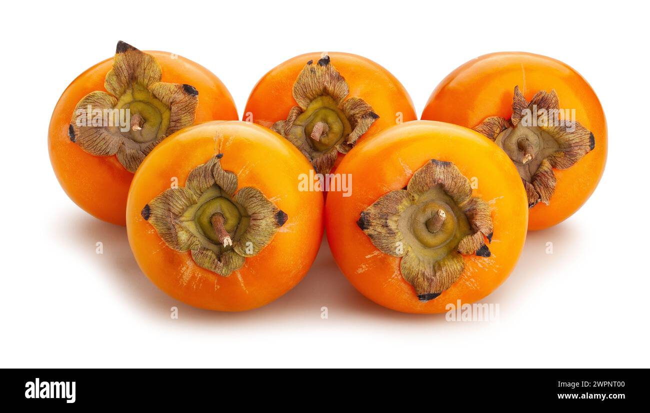 persimmon path isolated on white Stock Photo