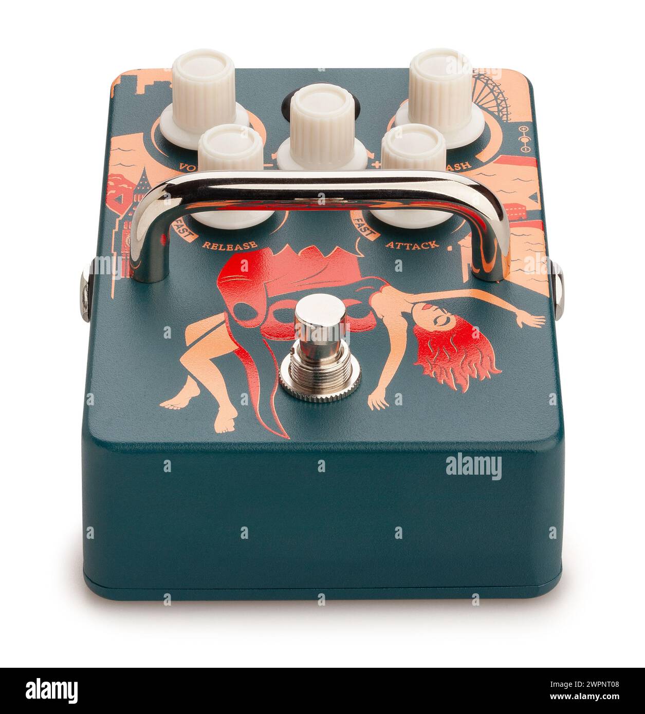 guitar compressor pedal path isolated on white Stock Photo