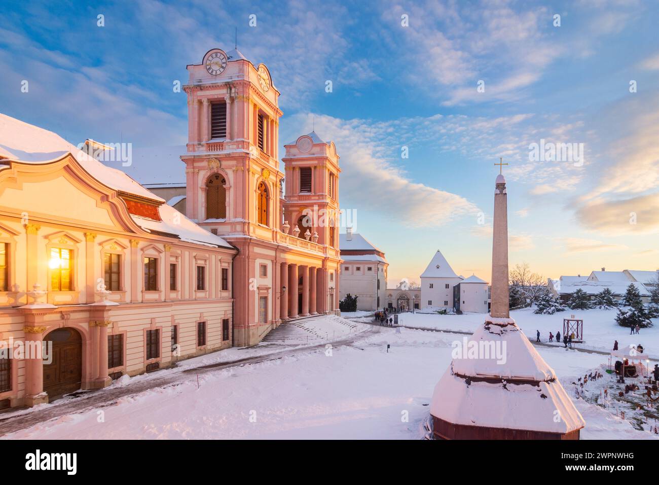 Furth bei Göttweig, Göttweig Abbey, snow in Wachau, Niederösterreich, Lower Austria, Austria Stock Photo