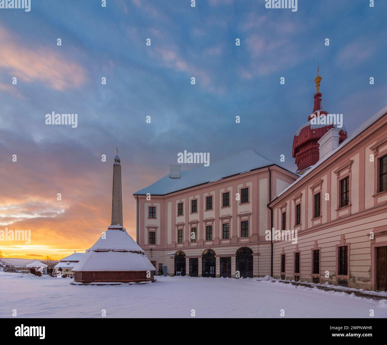 Furth bei Göttweig, Göttweig Abbey, snow in Wachau, Niederösterreich, Lower Austria, Austria Stock Photo