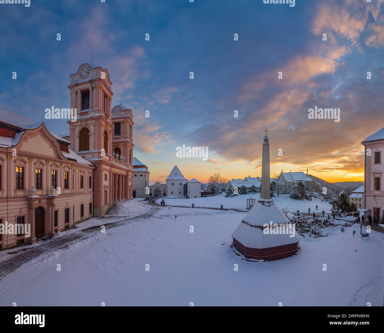 Furth bei Göttweig, Göttweig Abbey, snow in Wachau, Niederösterreich, Lower Austria, Austria Stock Photo