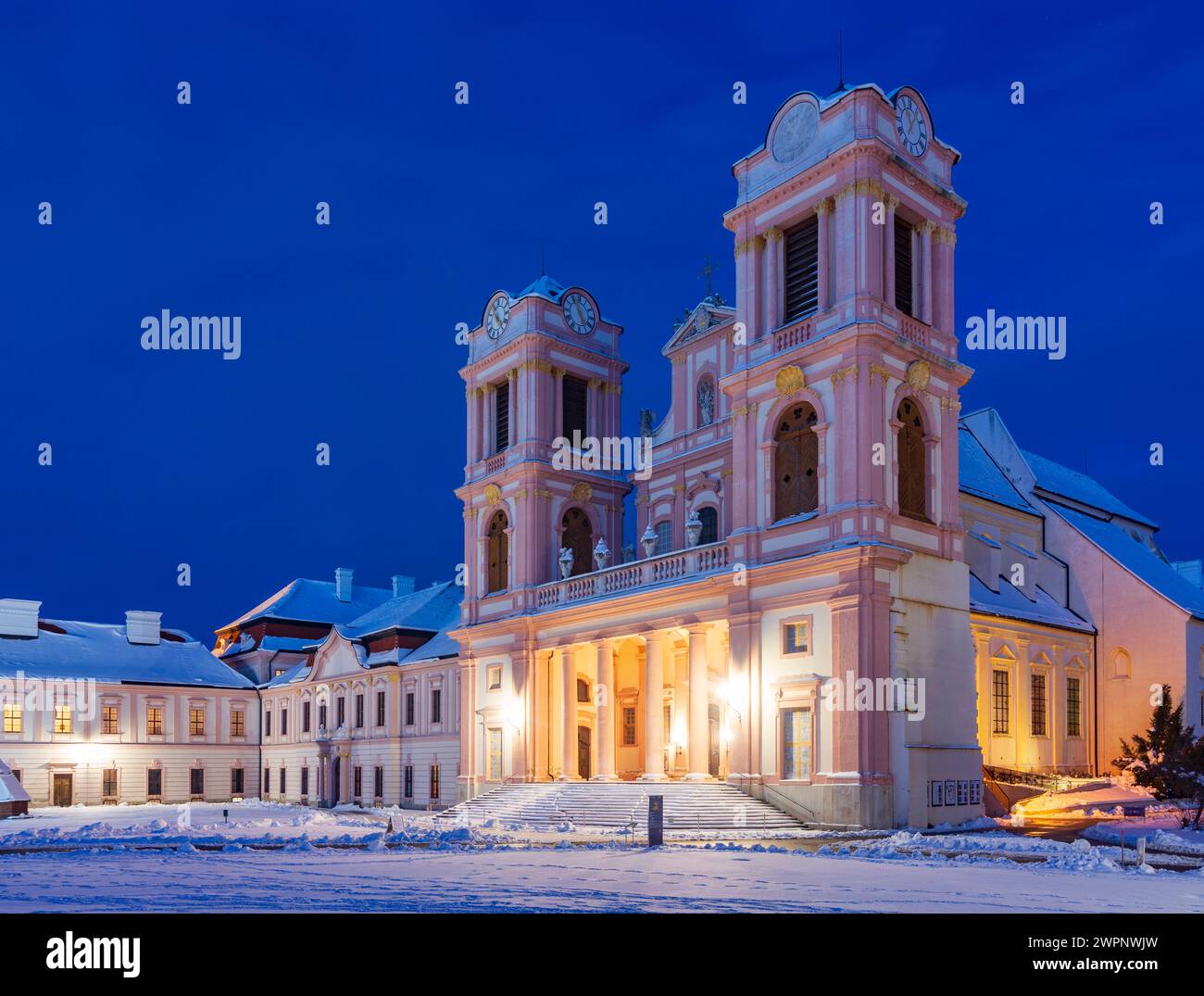 Furth bei Göttweig, Göttweig Abbey, snow in Wachau, Niederösterreich, Lower Austria, Austria Stock Photo