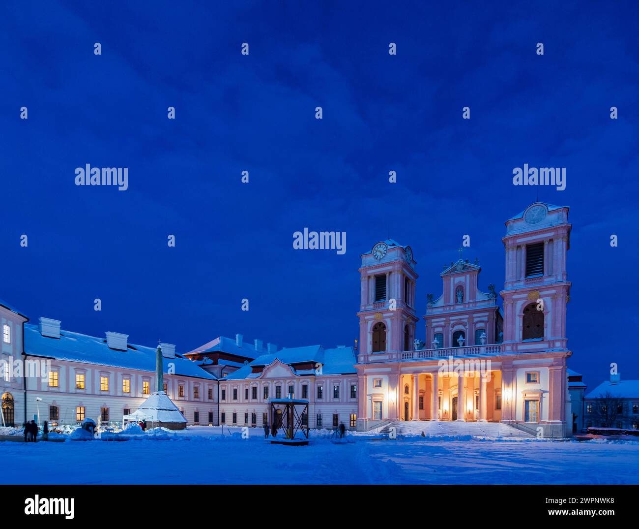 Furth bei Göttweig, Göttweig Abbey, snow in Wachau, Niederösterreich, Lower Austria, Austria Stock Photo