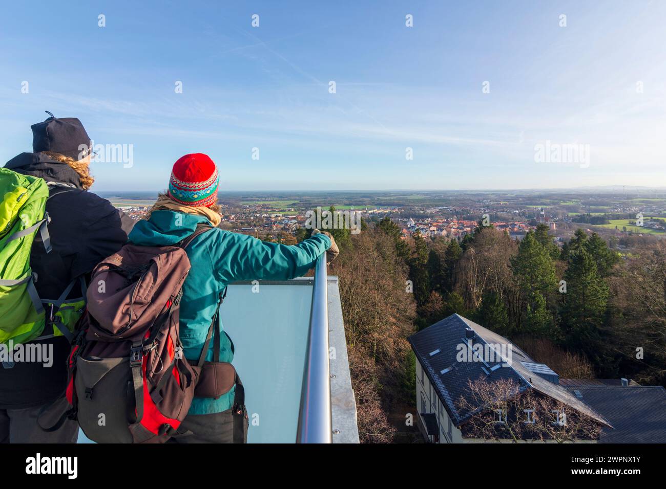 Kamenz (Kamjenc), view from observation tower Lessingturm on hill Hutberg to Kamenz (Kamjenc), Saxony, Germany Stock Photo