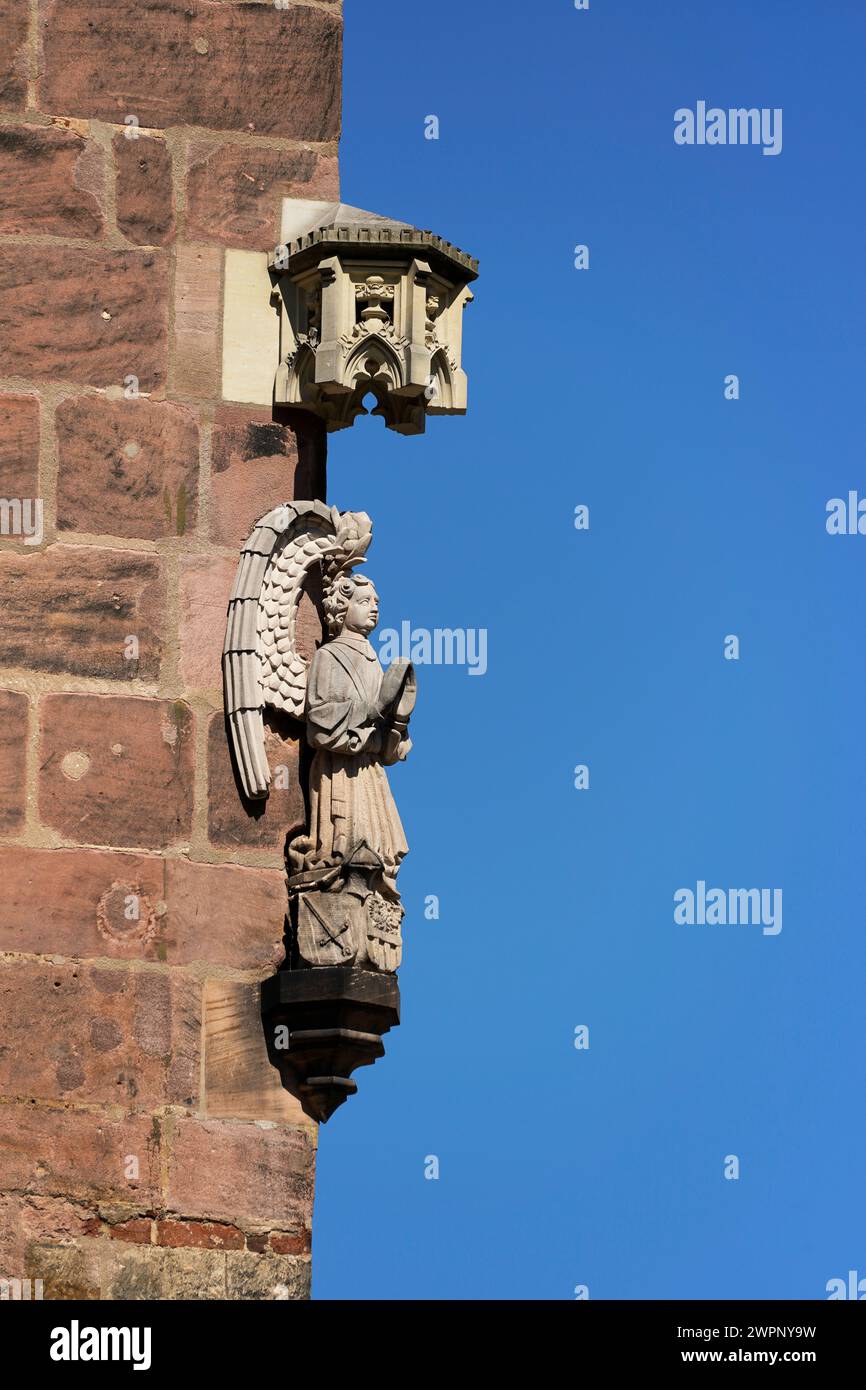 Germany, Bavaria, Middle Franconia, Nuremberg, Old Town of Lorenz, Nassauer Haus, Facade, Angel figure Stock Photo