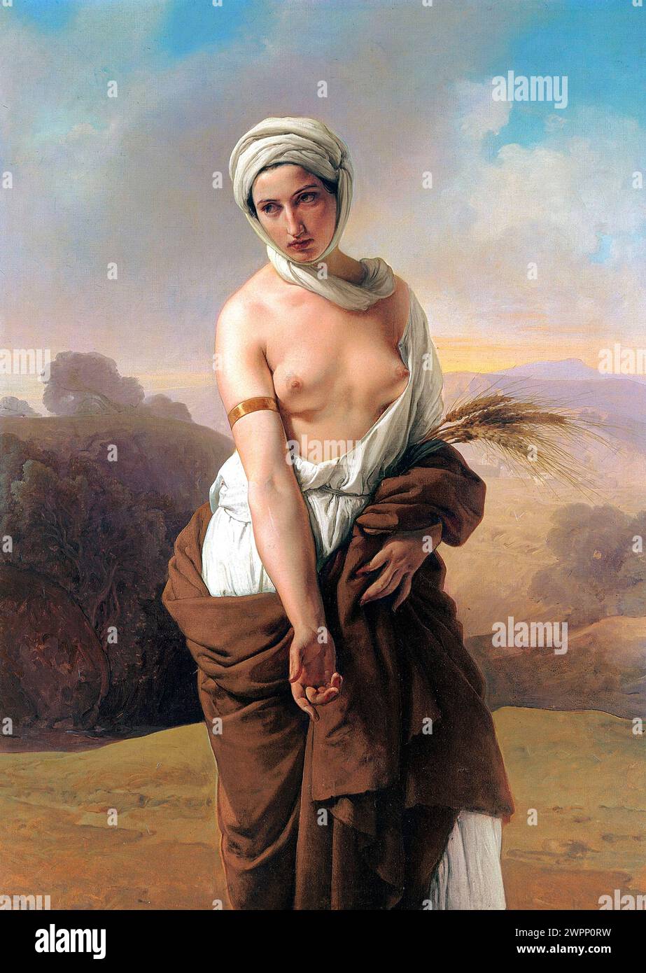 Italy Emilia Romagna Bologna -City Hall Collection  - Ruth in the field of Booz by Francesco Hayez in 1853 Stock Photo