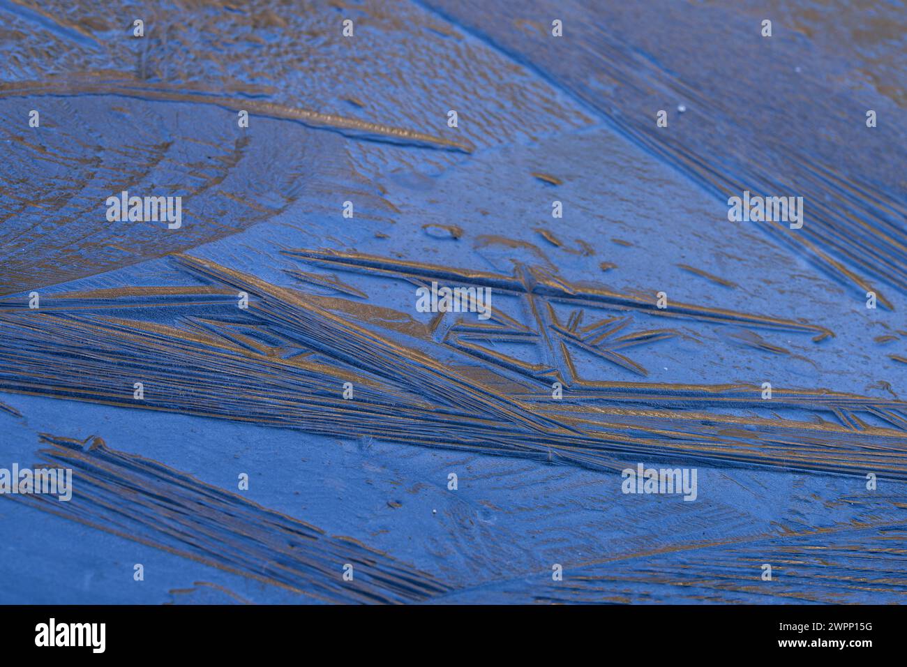 Filigree patterns structures in the ice on frozen lake hi-res stock ...