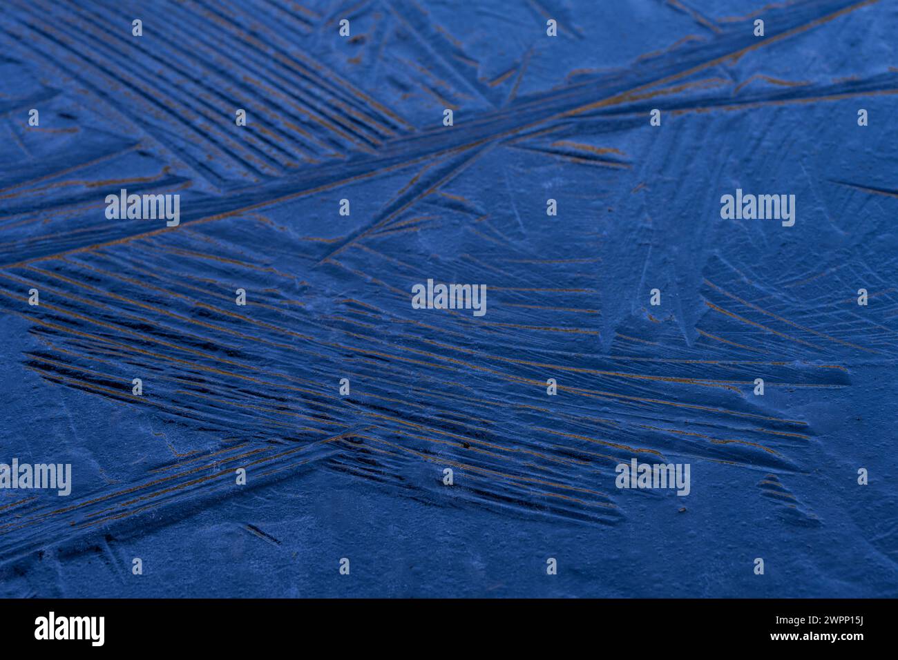 filigree patterns and structures in the ice on a frozen lake, close-up, Germany Stock Photo
