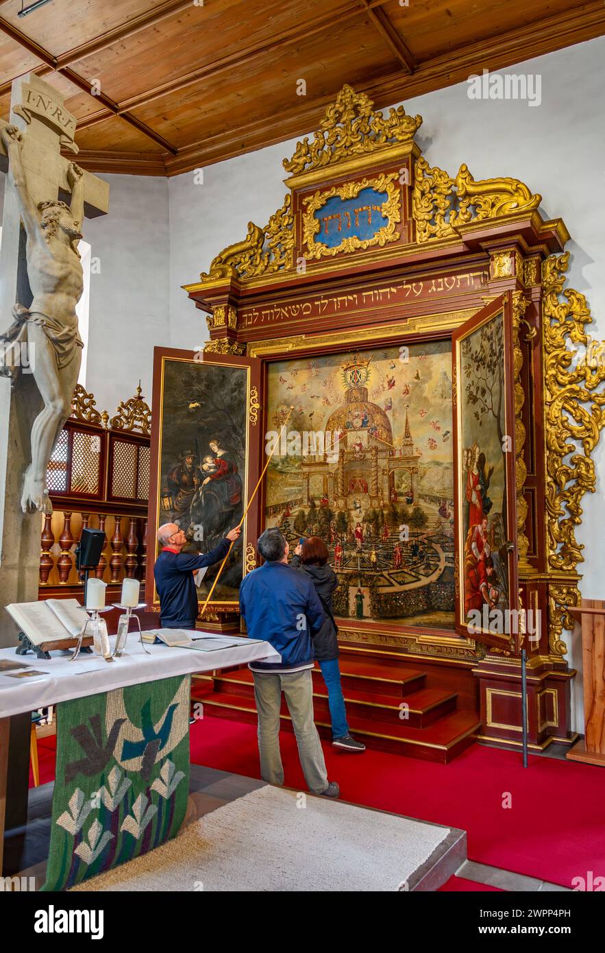 Kabbalistic teaching panel in the Evangelical Holy Trinity Church in Bad Teinach Stock Photo