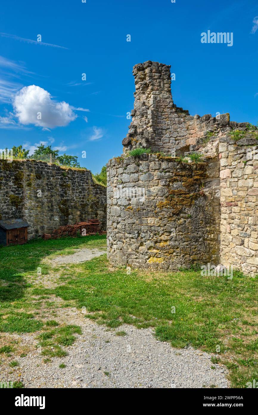 The ruins of Schaumburg Castle, also known as Schaumberg, are located to the west of Schalkau (Sonneberg district) in Thuringia. It was the ancestral seat of the noble Schaumberg family. Stock Photo