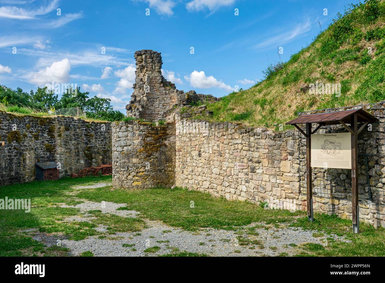 The ruins of Schaumburg Castle, also known as Schaumberg, are located to the west of Schalkau (Sonneberg district) in Thuringia. It was the ancestral seat of the noble Schaumberg family. Stock Photo