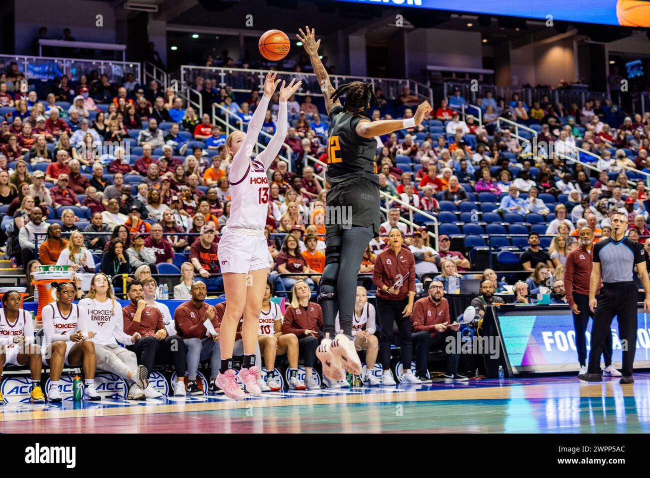 Greensboro, NC, USA. 8th Mar, 2024. Virginia Tech Hokies center Clara