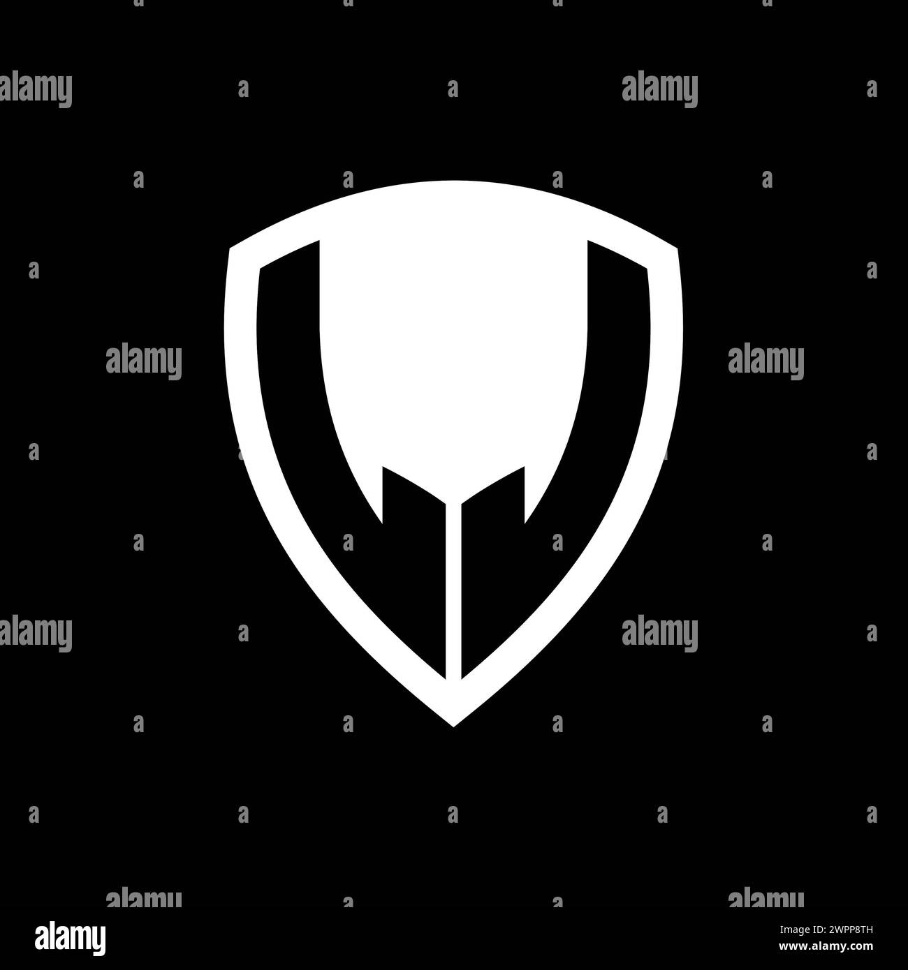 LJ monogram logo with bold letters shield shape with black and white ...