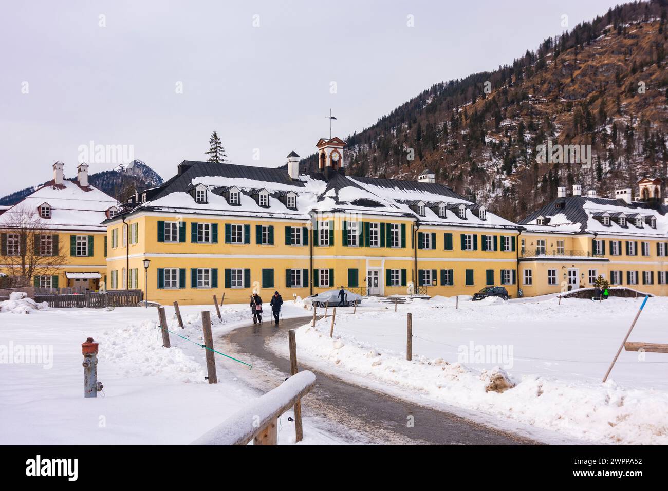 Kreuth, former spa Wildbad Kreuth, snow in Tegernsee-Schliersee, Upper Bavaria, Bavaria, Germany Stock Photo