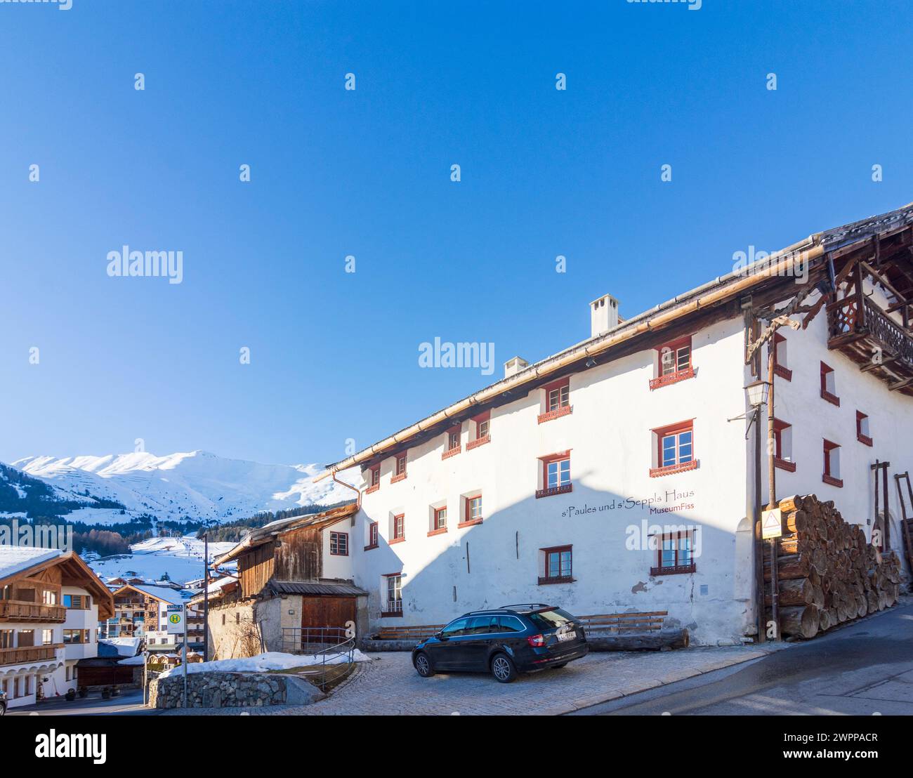 Fiss, museum Fiss, Samnaun Alps in Serfaus-Fiss-Ladis, Tirol, Tyrol, Austria Stock Photo