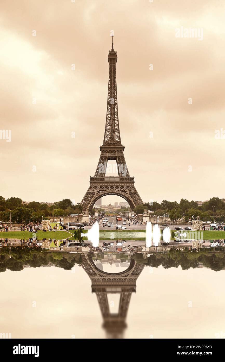 brown Eiffel Tower in Paris, France Stock Photo