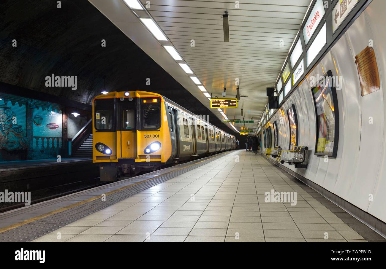 Merseyrail electrics blue and grey livery class 507 third rail electric ...