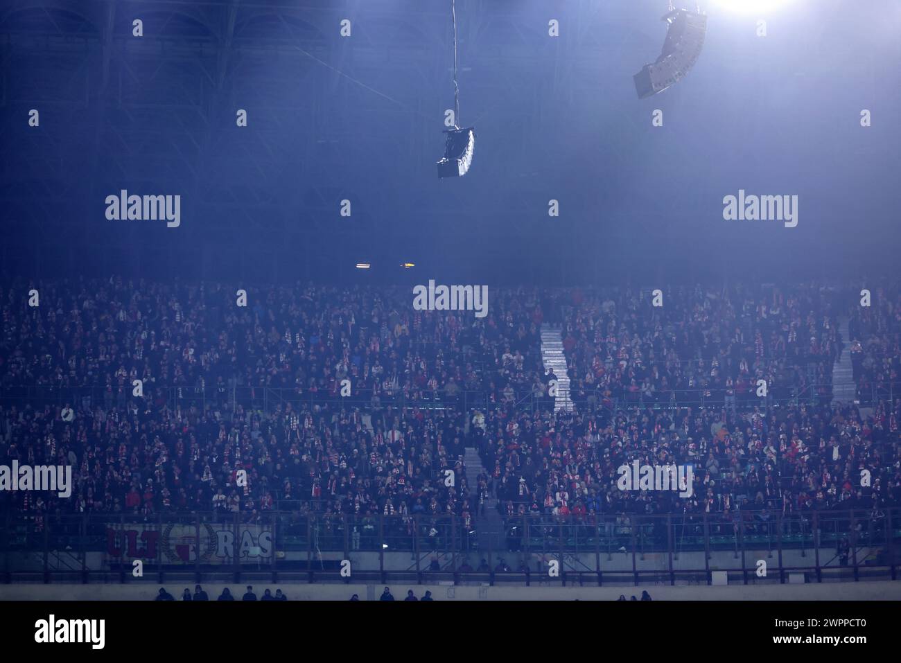 Milan, Italy. 7th Mar, 2024. Slavia Praha fans during the UEFA Europa League match at Giuseppe Meazza, Milan. Picture credit should read: Jonathan Moscrop/Sportimage Credit: Sportimage Ltd/Alamy Live News Stock Photo