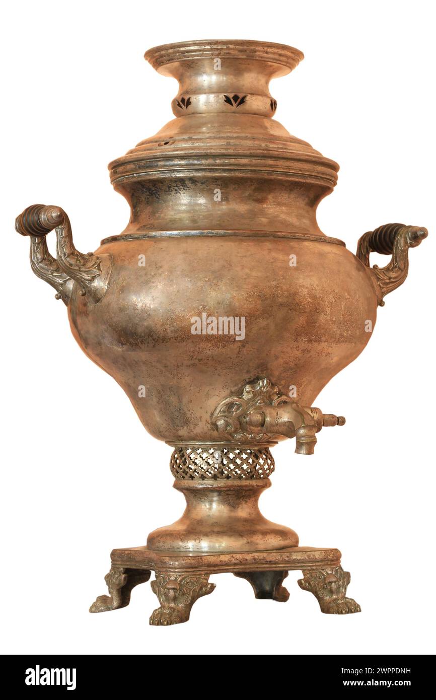samovar steam Warsaw, XIX century Stock Photo